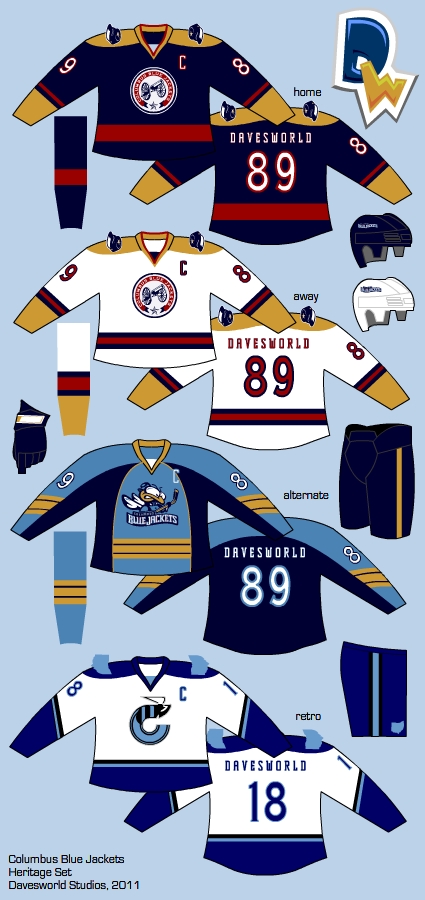 NHL Columbus Blue Jackets 2003-04 uniform and jersey original art –  Heritage Sports Art